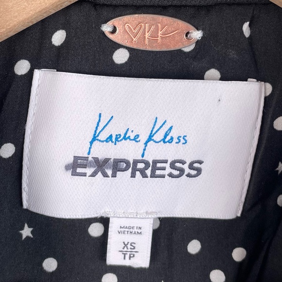 Express Karlie Kloss Printed Cuff Easy Fit Blazer Solid Black Women's Size XS - Picture 5 of 7